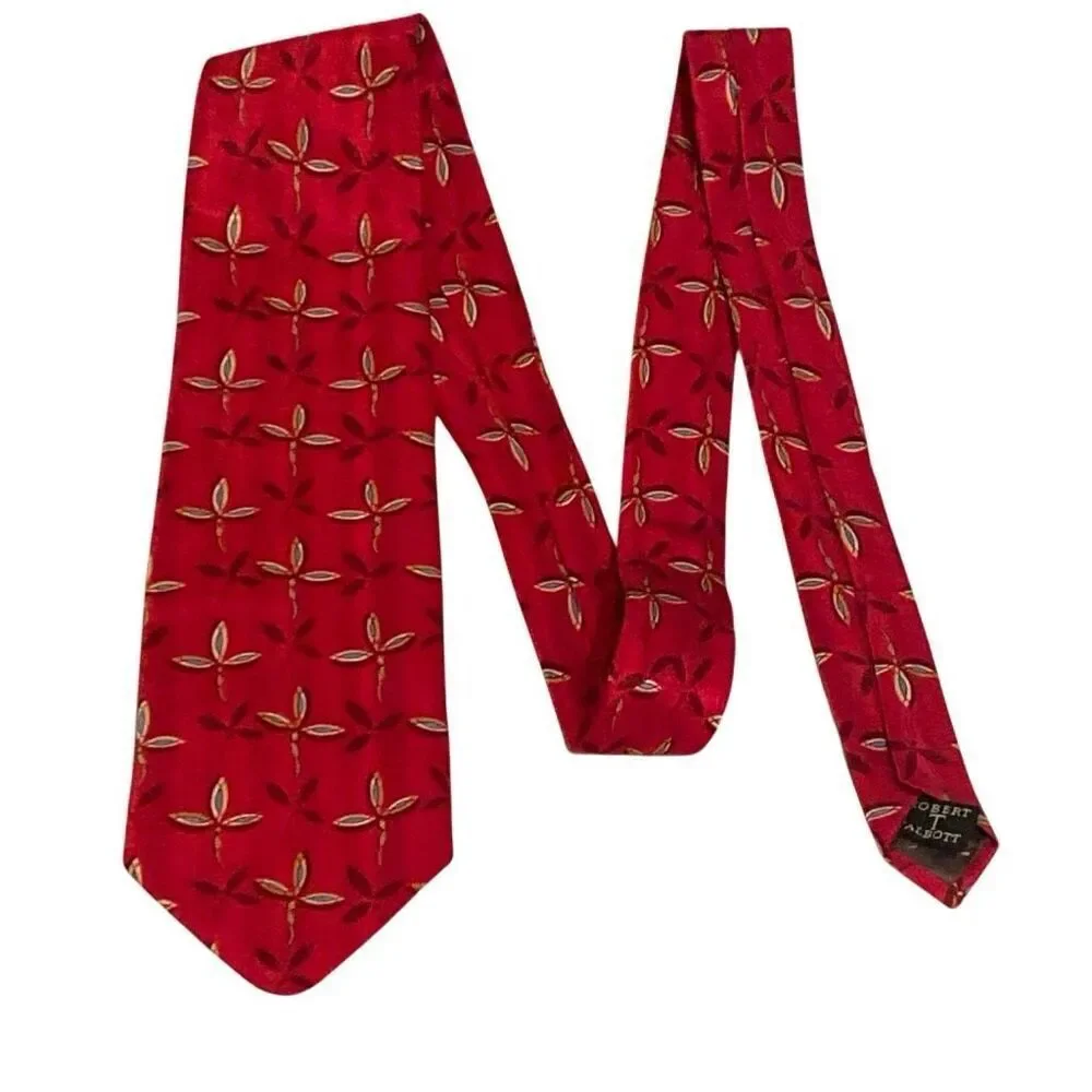 Robert Talbott Tie Best of Class Hand Sewn Finest Silk Red Patterned